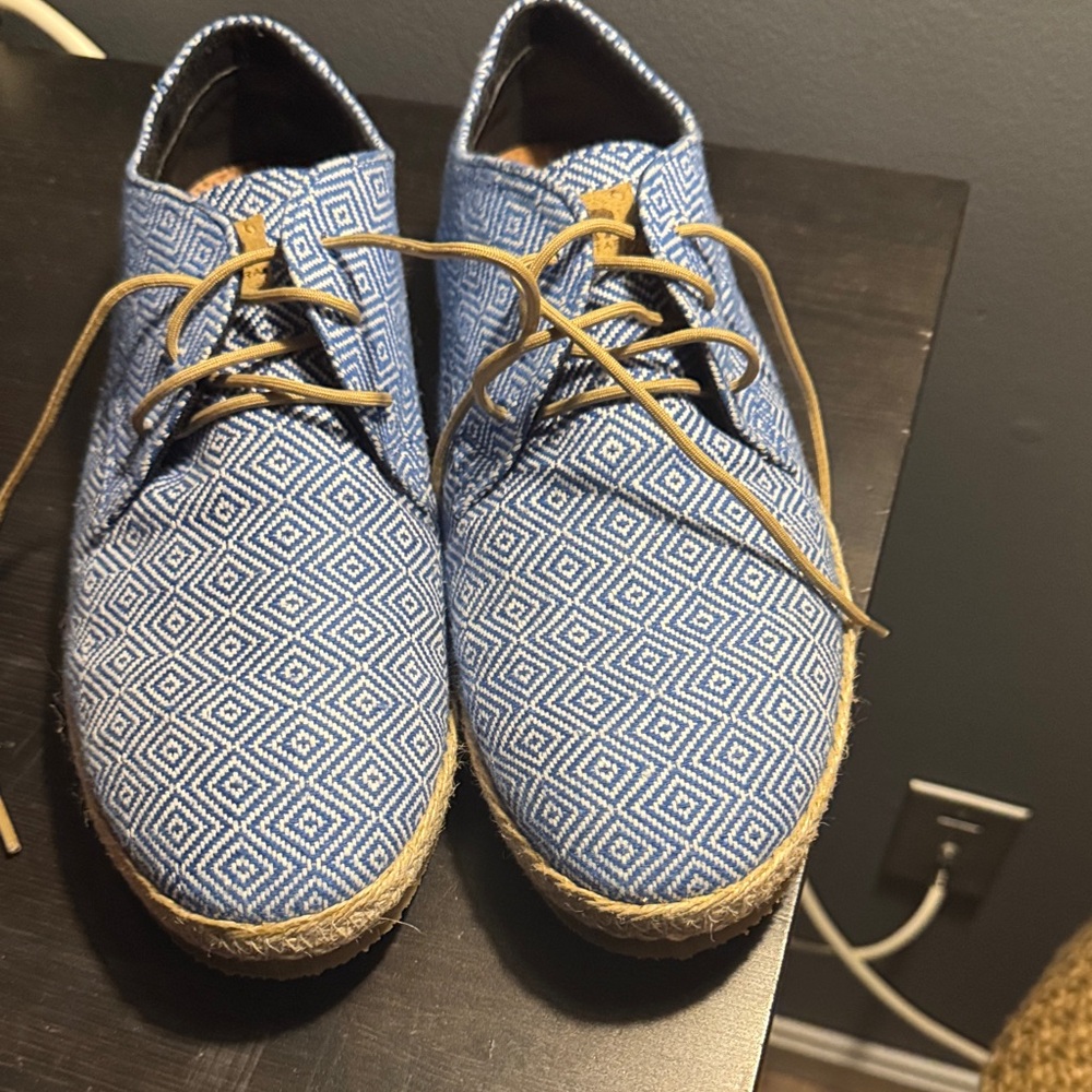 Patterned Blue Men's Oxfords